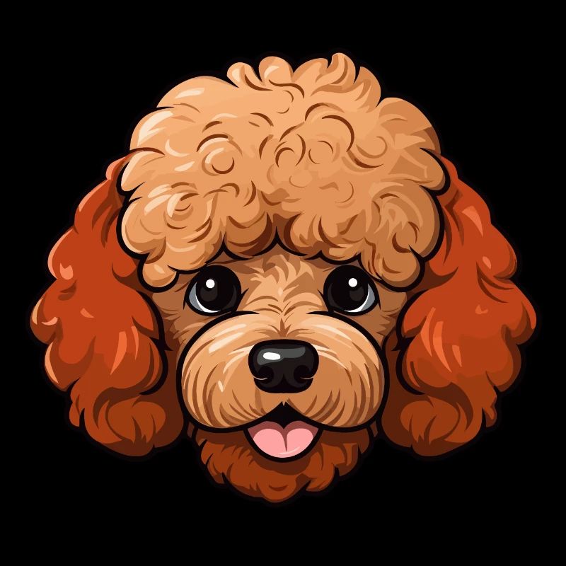 Dwarf Poodle Head: Comic Cartoon Dog Gift