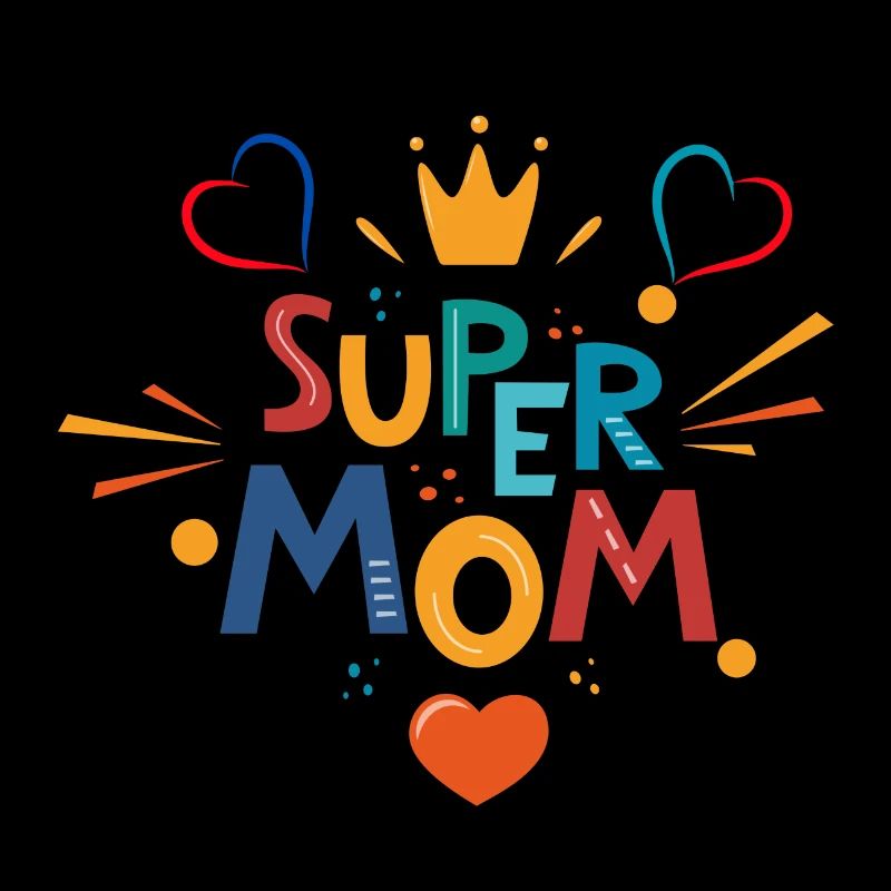 Super MOM Rétro Multicolore