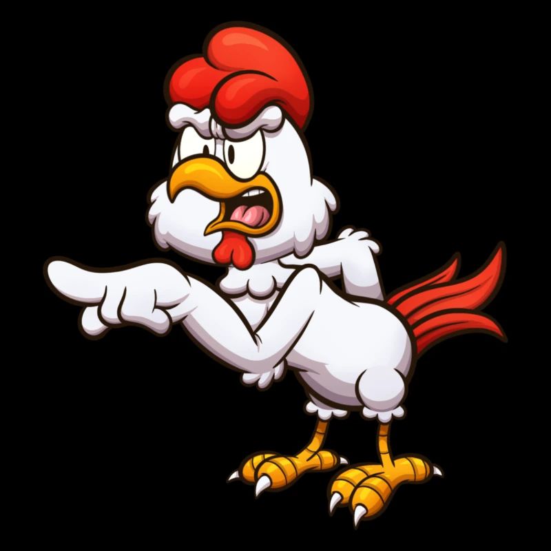 Poulet de dessin animé avec attitude