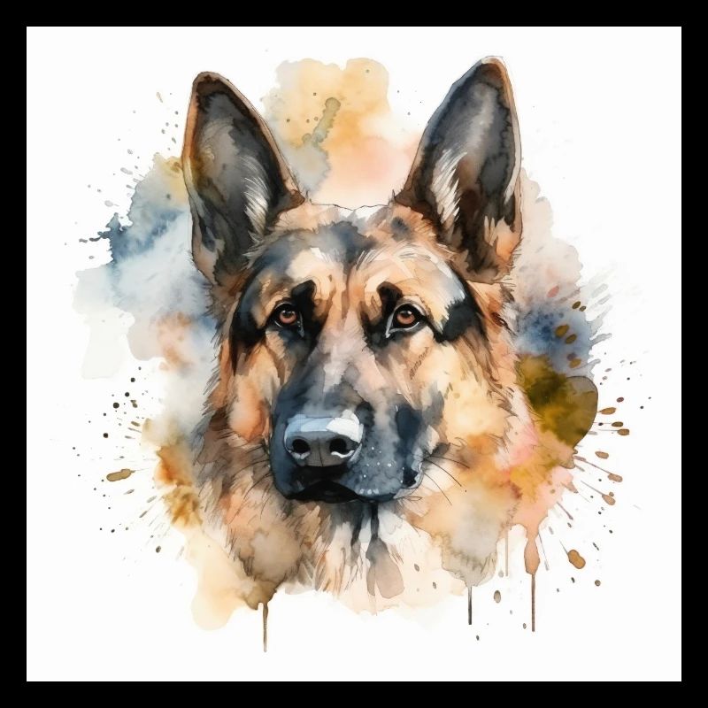 Hundekopf Deutscher Schäferhund, Illustration
