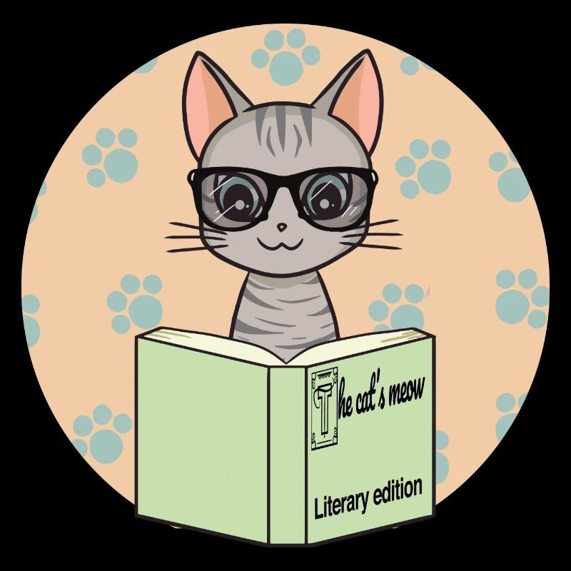 Chat mignon gris avec lunettes