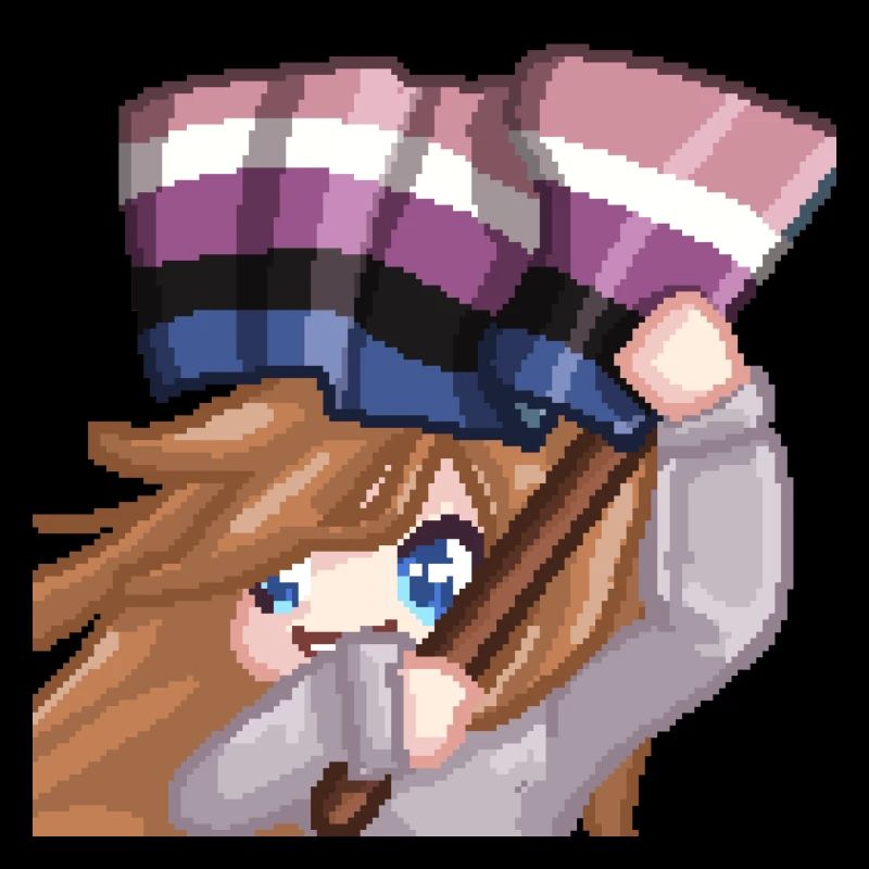 Pillowg1rl Emote mit Lesbianflagge