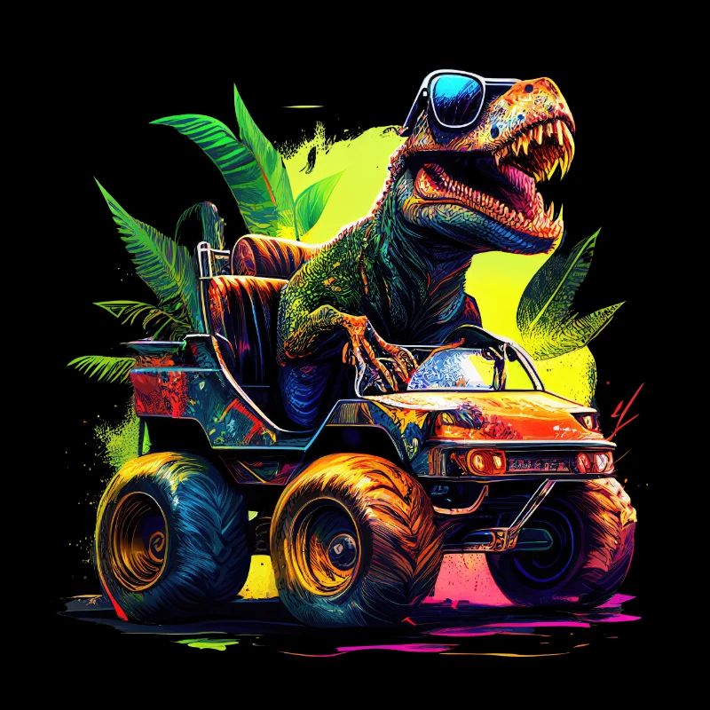 T Rex drives monsters
