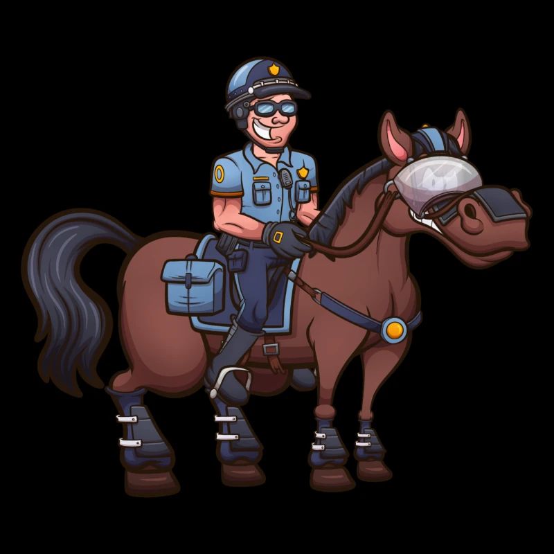 Dessin animé policier à cheval