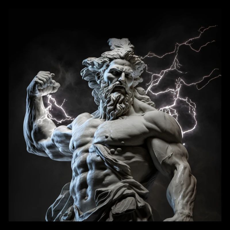 Greek Zeus Sculpture Modern