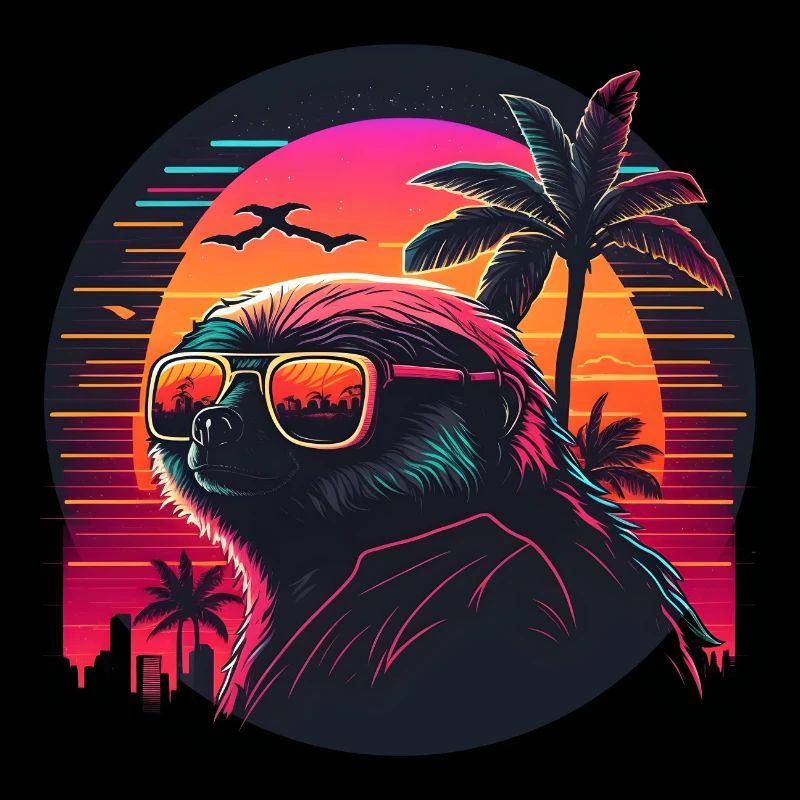 Synthwave Sloth Sunset