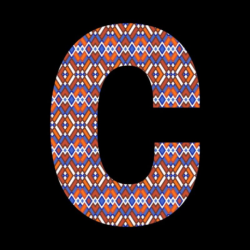 Monogramm Buchstabe C - geometrisches Muster