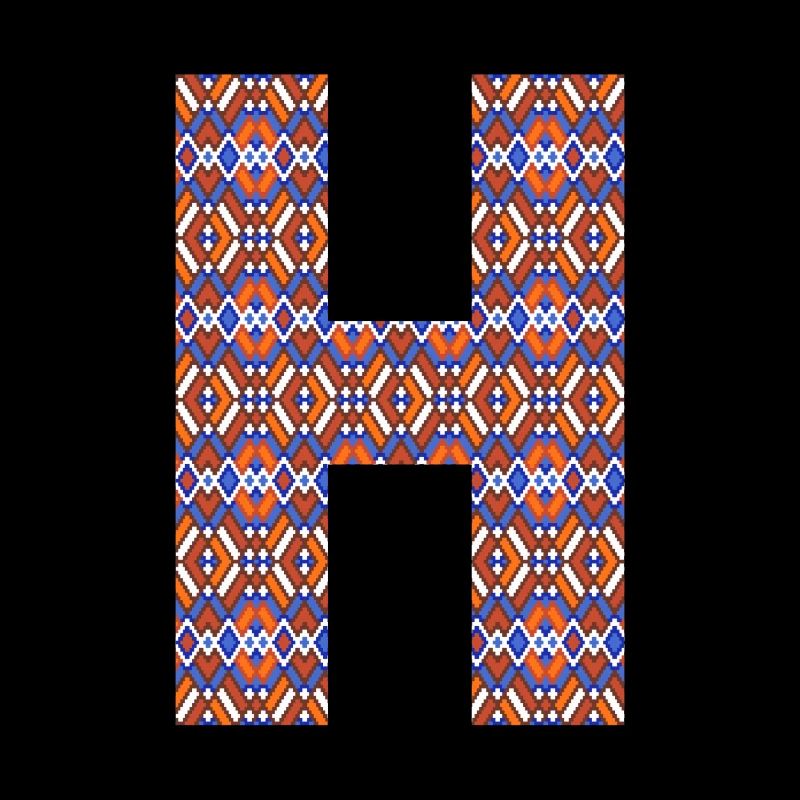 Monogram Letter H- geometric pattern