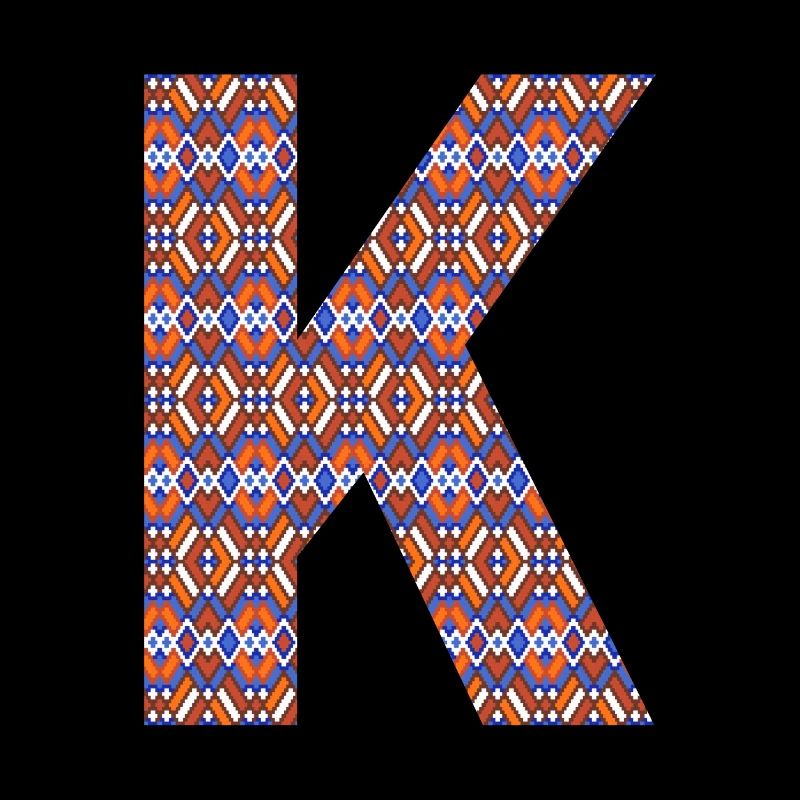 Monogram Letter K- geometric pattern