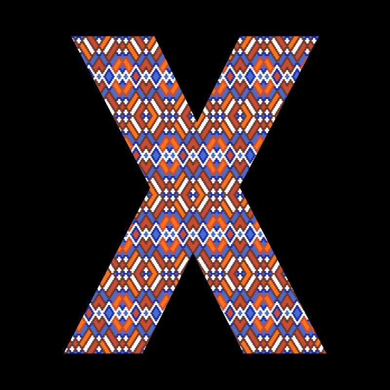 Monogramm Buchstabe X- geometrisches Muster