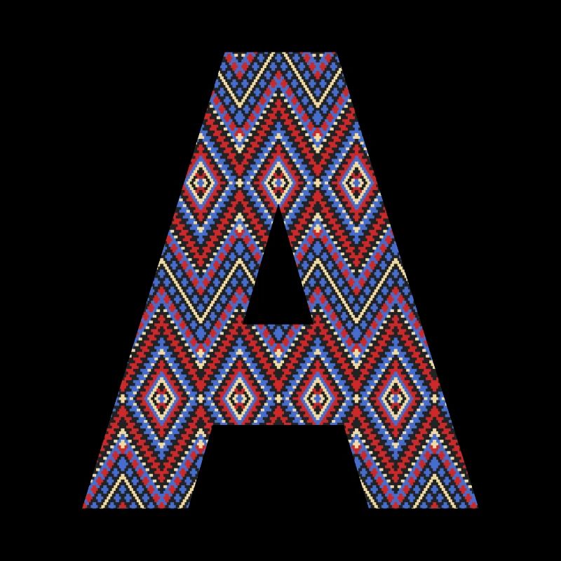 Monogramm Buchstabe A - boho buntes Design