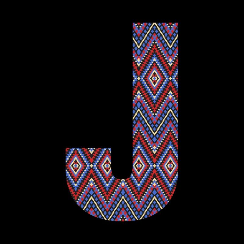 Monogram Letter J- boho colorful design