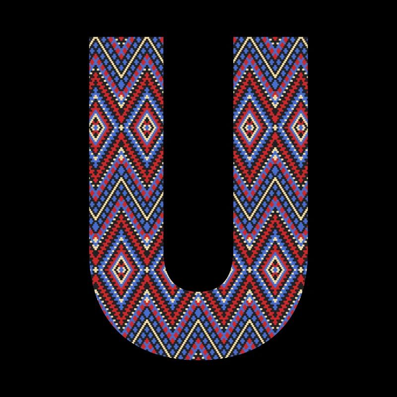 Monogram Letter U- geometric pattern