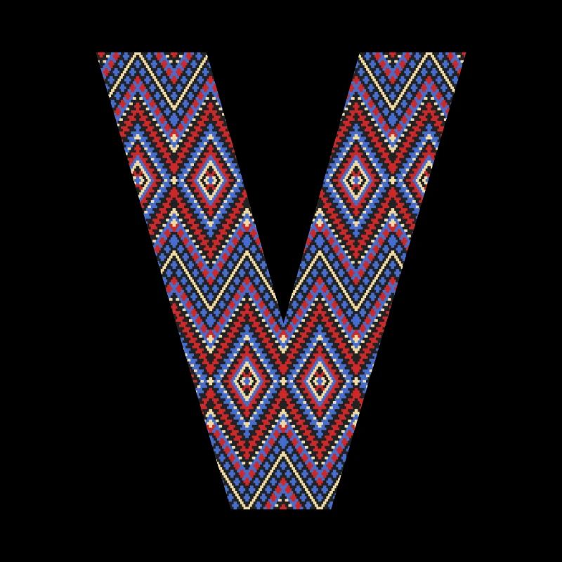 Monogramm Buchstabe V - geometrisches Muster