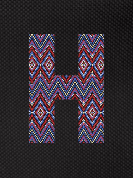 Monogramm Buchstabe H - geometrisches Muster