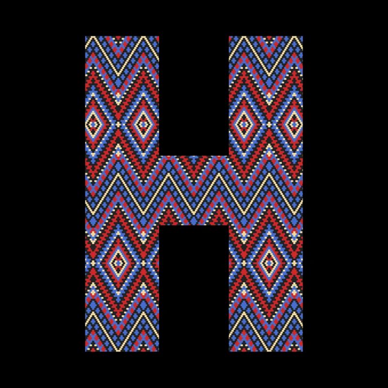 Monogram Letter H- geometric pattern