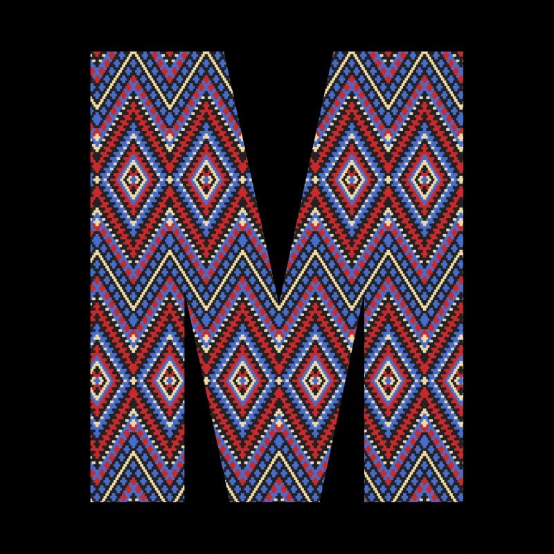 Monogram Letter M- geometric pattern