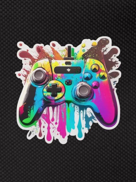 Gaming Controller Rainbow Splash