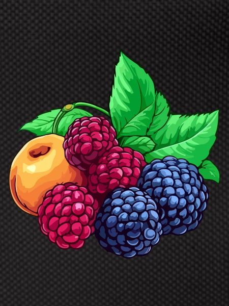 Framboises mûres et abricot