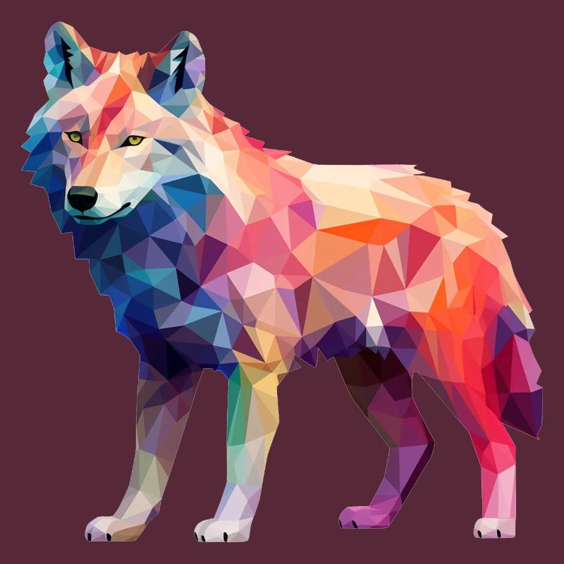 Wolf Geometric Drawing