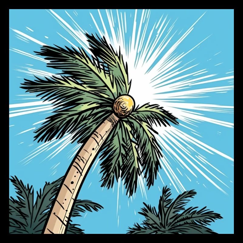 Sommer Palme mit Kokosnuss