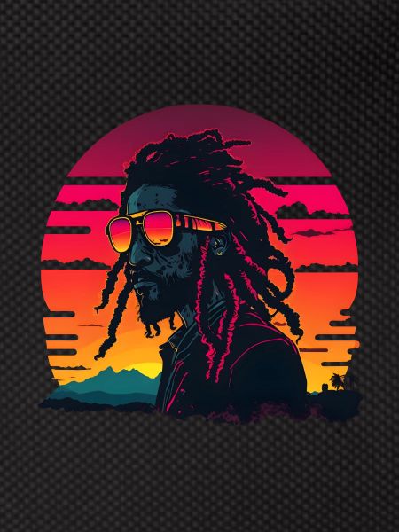 Synthwave Jamaican Rasta Man