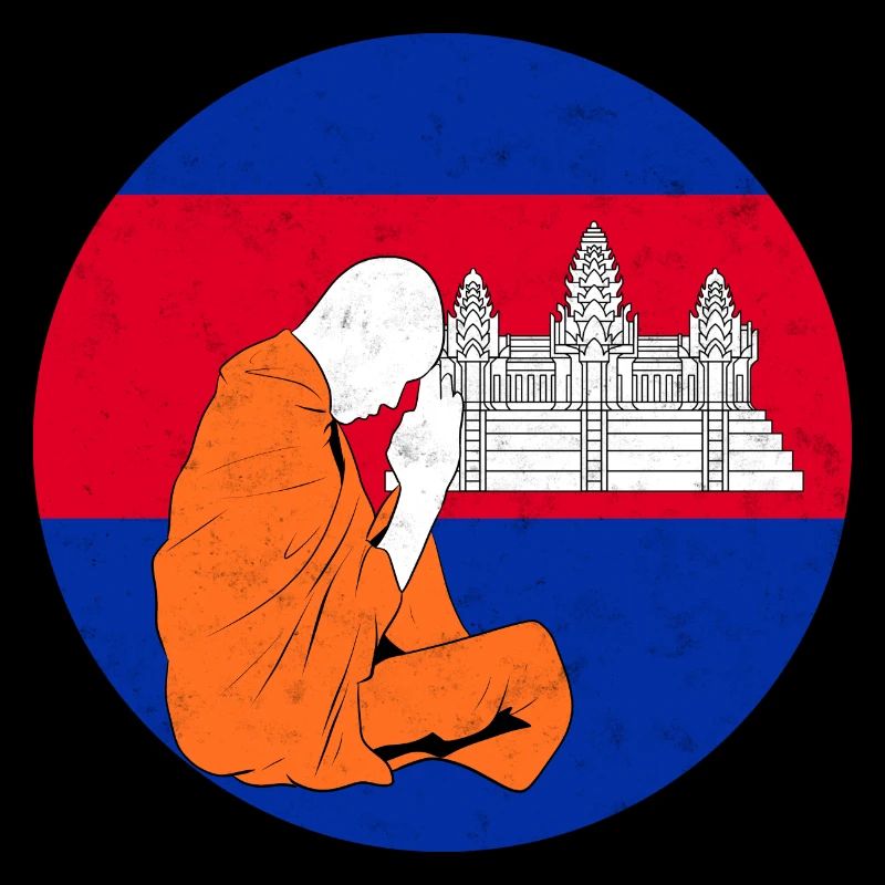 Kambodscha Tempel Khmer Mönch Flagge I Geschenk