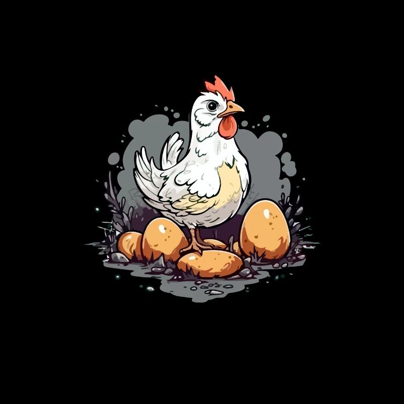 Poule caca déjeuner