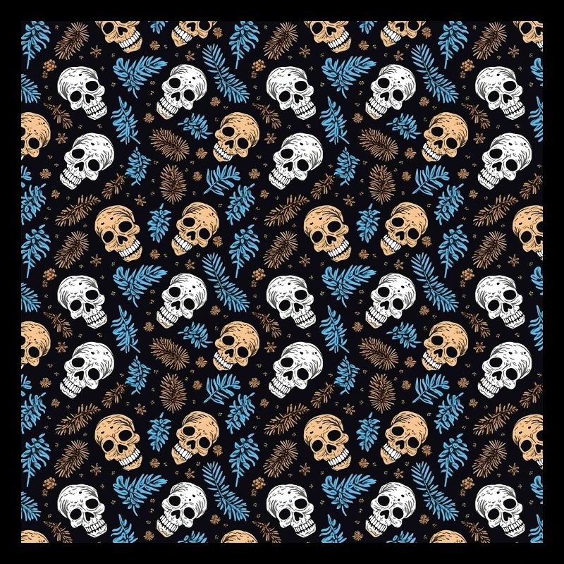 Skulls Seamless Pattern Gothic Dark Halloween