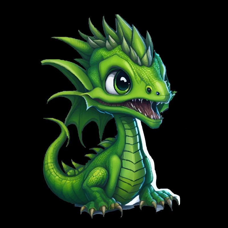 Bébé dragon, mignon, heureux, souriant