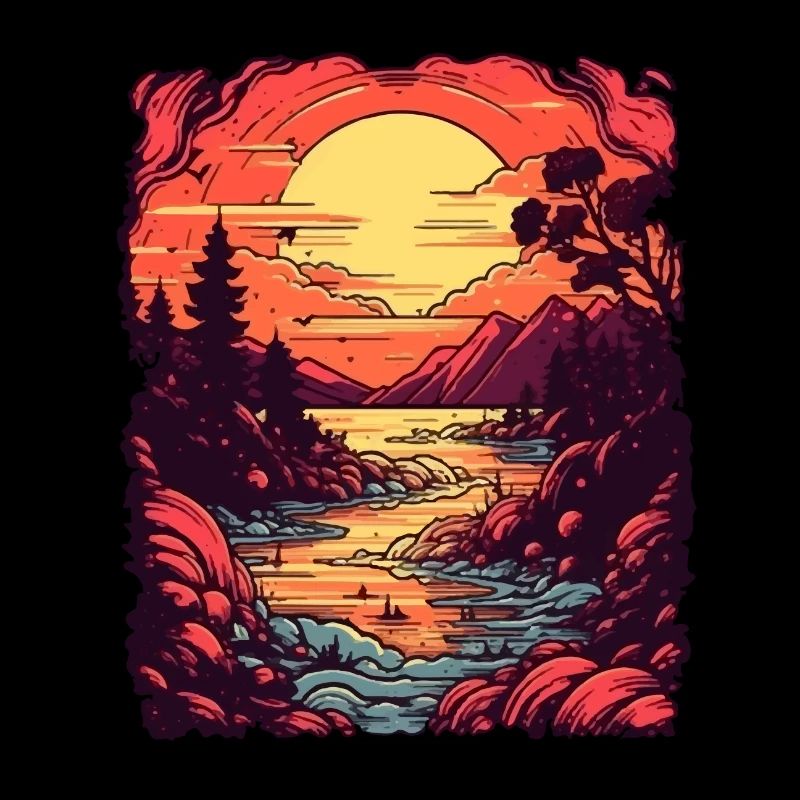 Coucher de soleil sur le lac