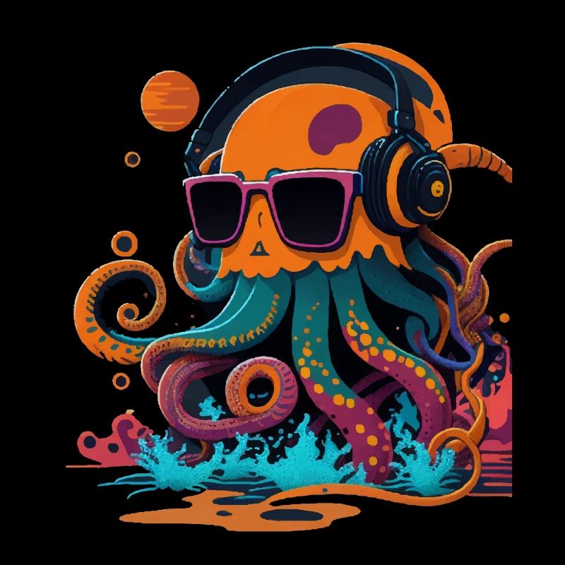Octopus with sunglasses