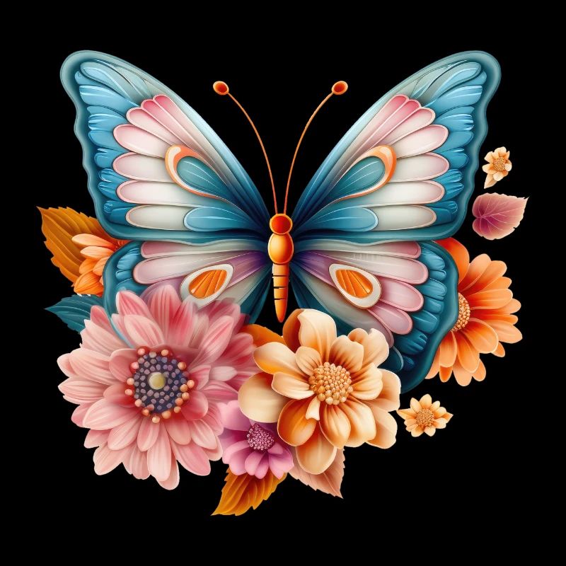 Beau papillon dessiné avec imagination