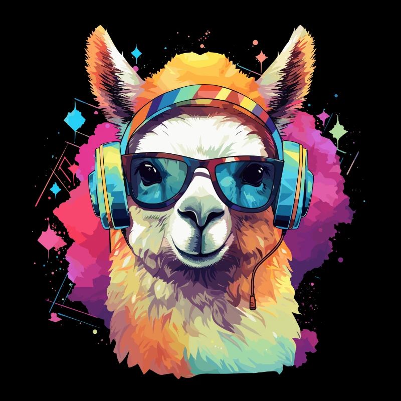 Happy Alpaka Rainbow-Art