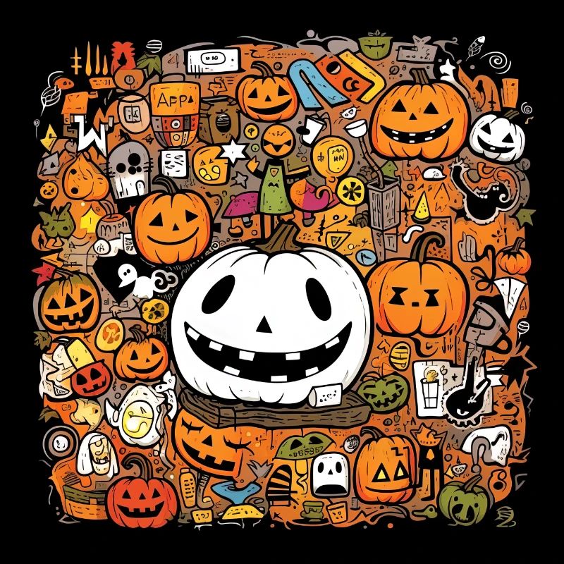 Multi pattern halloween pumpkin