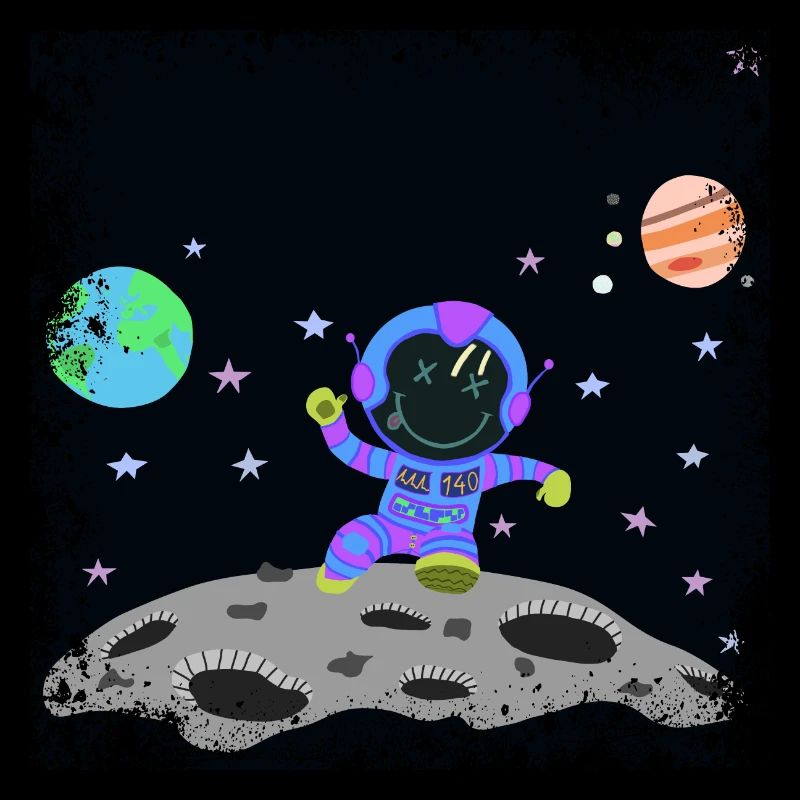 Violett-blauer Grunge-Astronaut