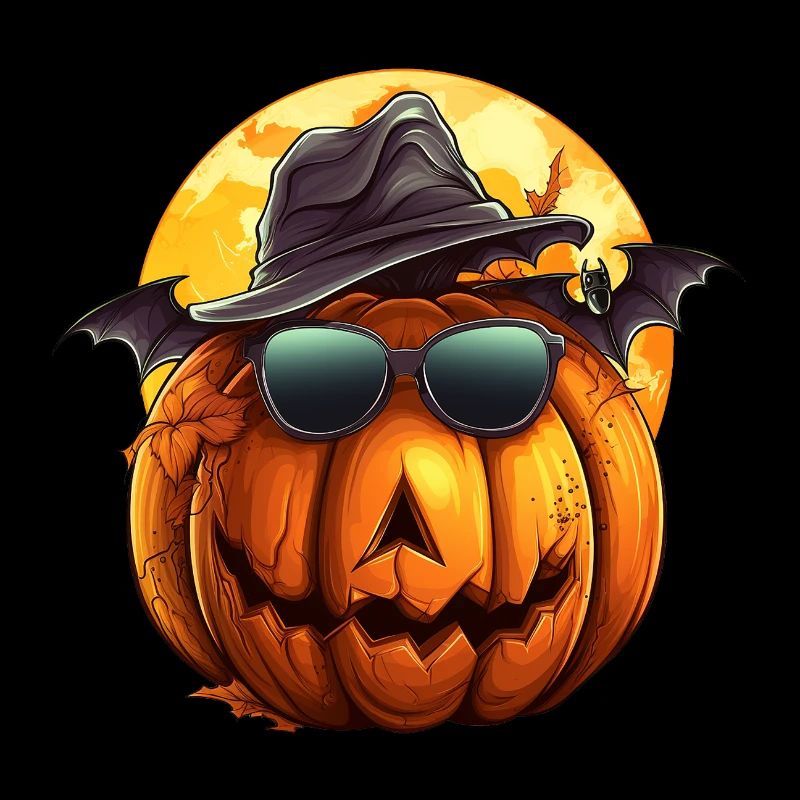 Cool Halloween pumpkin with sunglasses