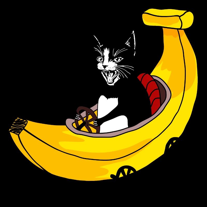 Chat rapide et banane