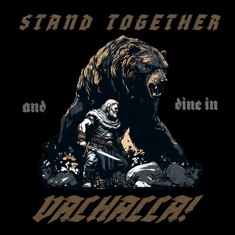 Wikinger mit Bär „Dine in Valhalla!“