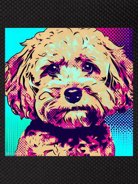 Poodle Cross Pop Art