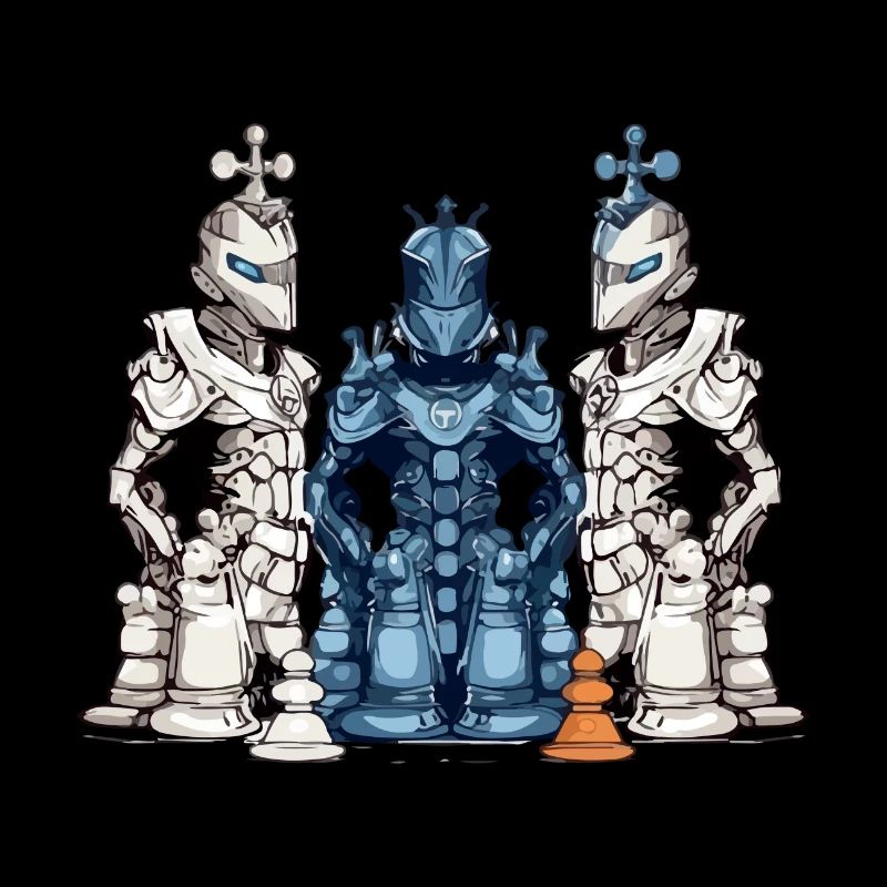 Futuristic chess pieces