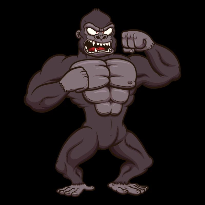 Angry Gorilla Beating His Chest