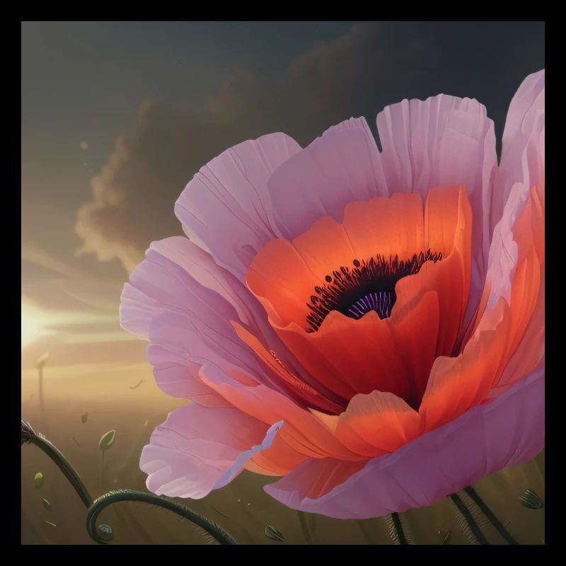 Mohnblume im Abendlicht