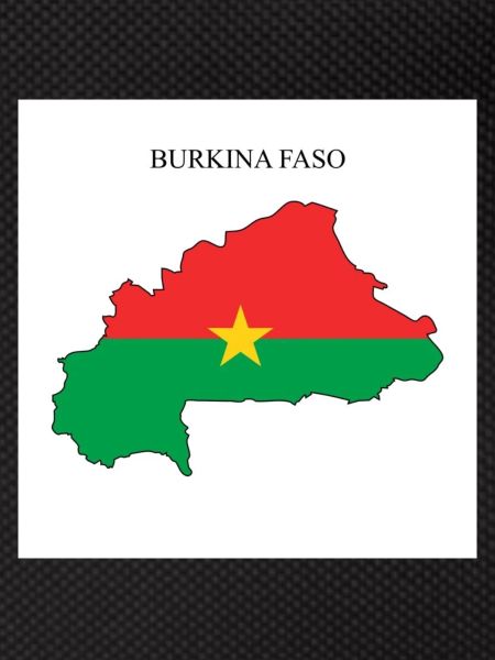 Burkina Faso flag, map