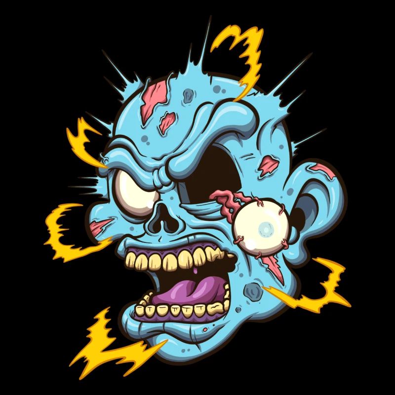 Electrocuted Zombie Head
