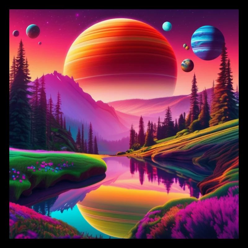 psychedelisches trippy Planeten-Design