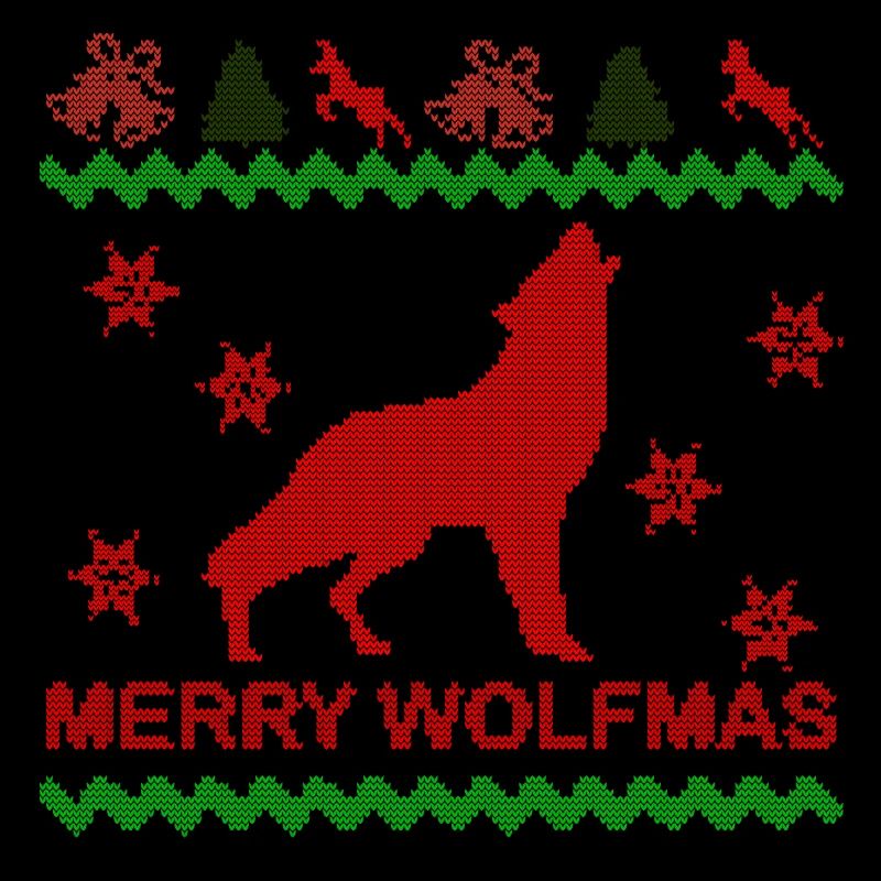 Merry Wolfmas Wolf Pull de Noël Moche