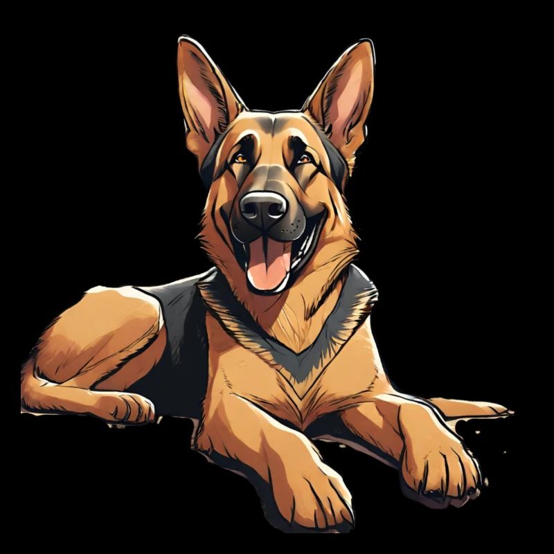Der glückliche Schäferhund Max