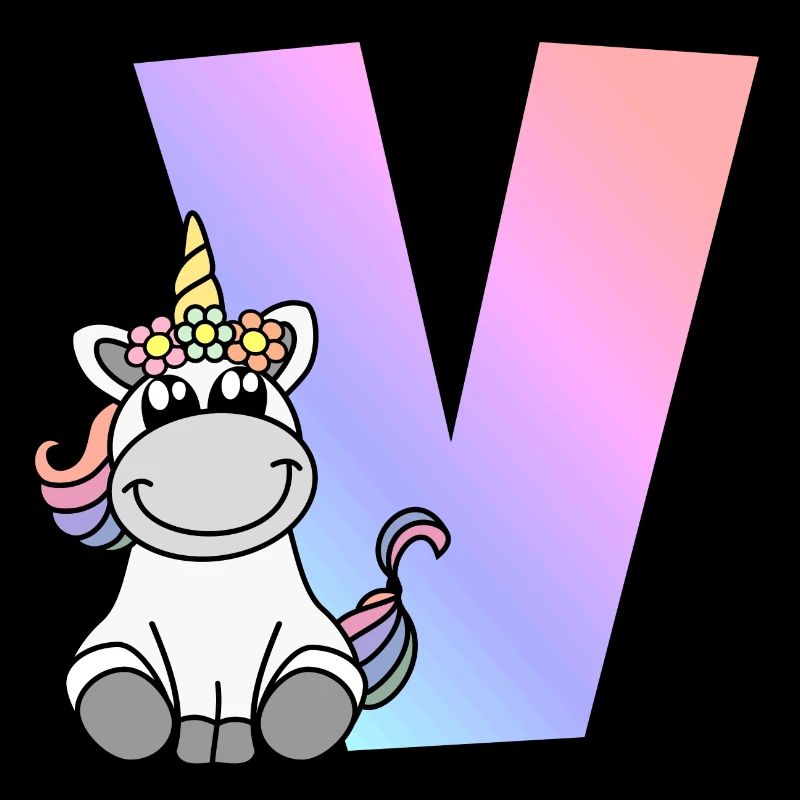 Einhorn Buchstabe V