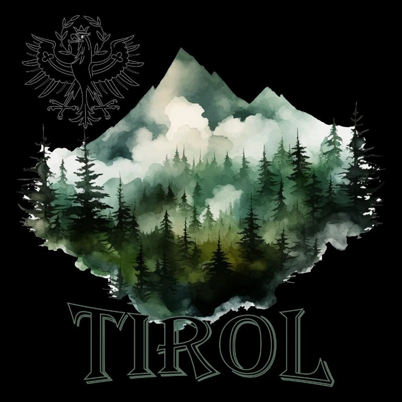 Tyrolean eagle loyal to the state of Tyrol with mountain